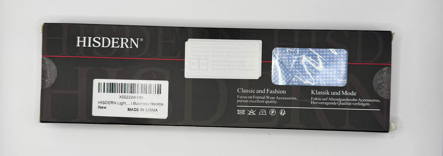 HISDERN Light Blue Business Necktie