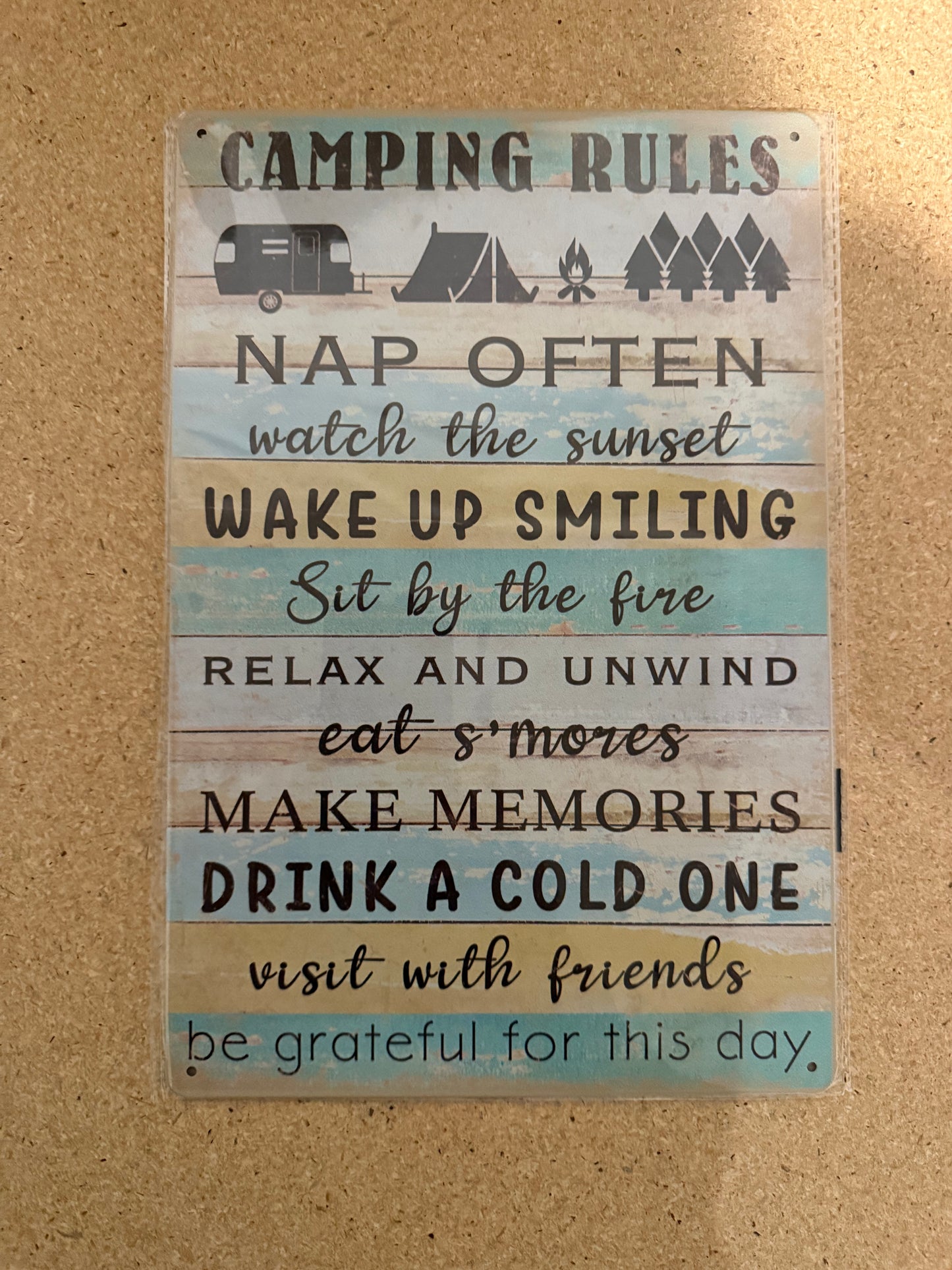 Metal Sign “Camping Rules”