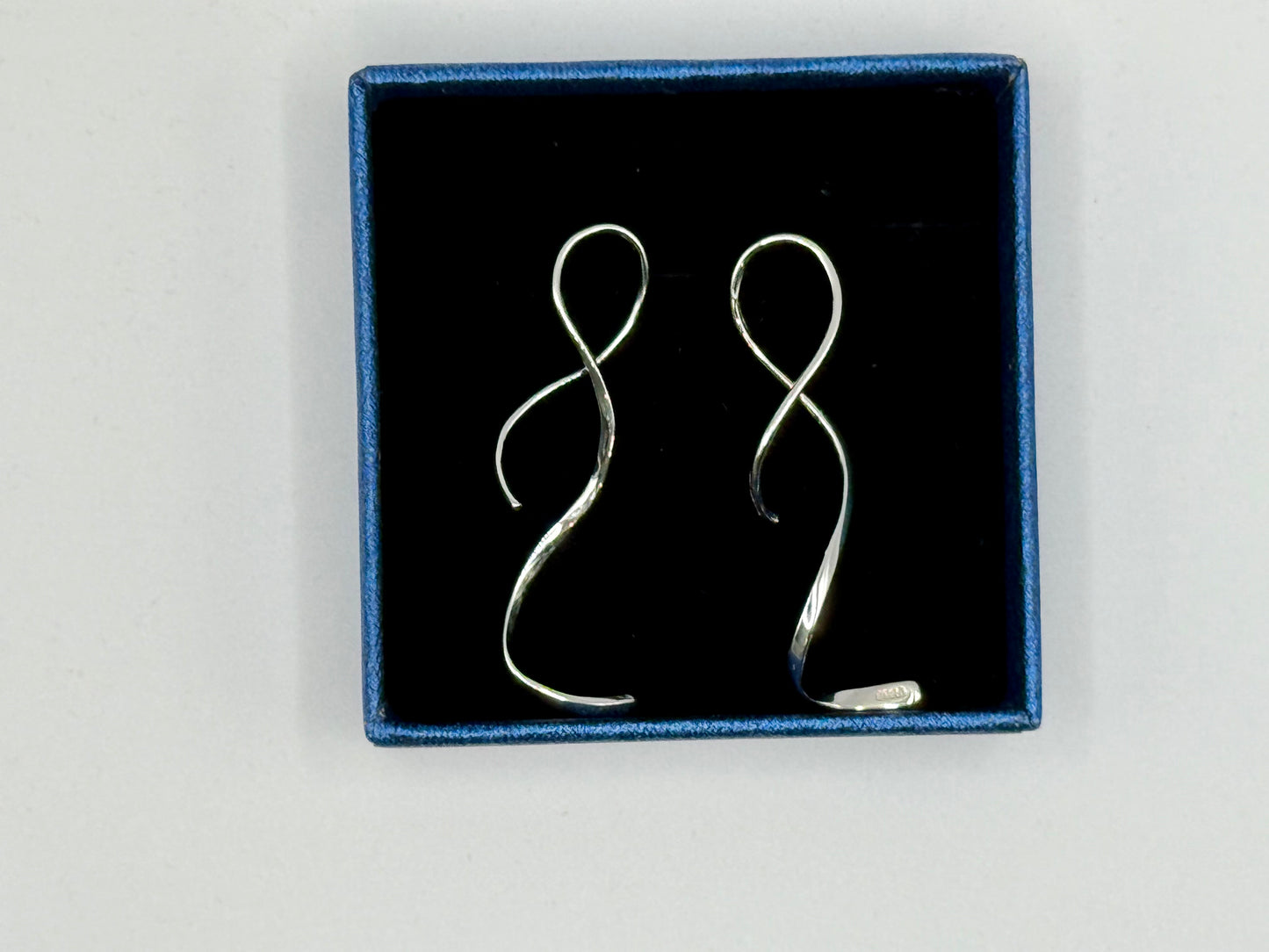 Silver Twist Drop Earrings