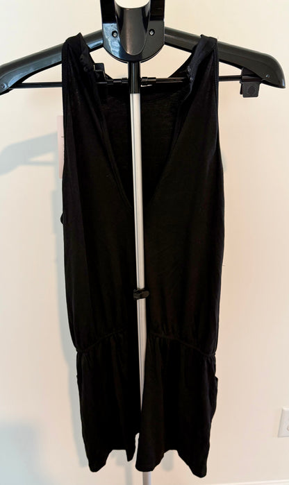 Black Sleeveless Romper – Elastic Waist with Pockets SIZE LARGE