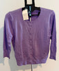Lavender Button-Up Cardigan – Lightweight Knit Sweater SIZE LARGE