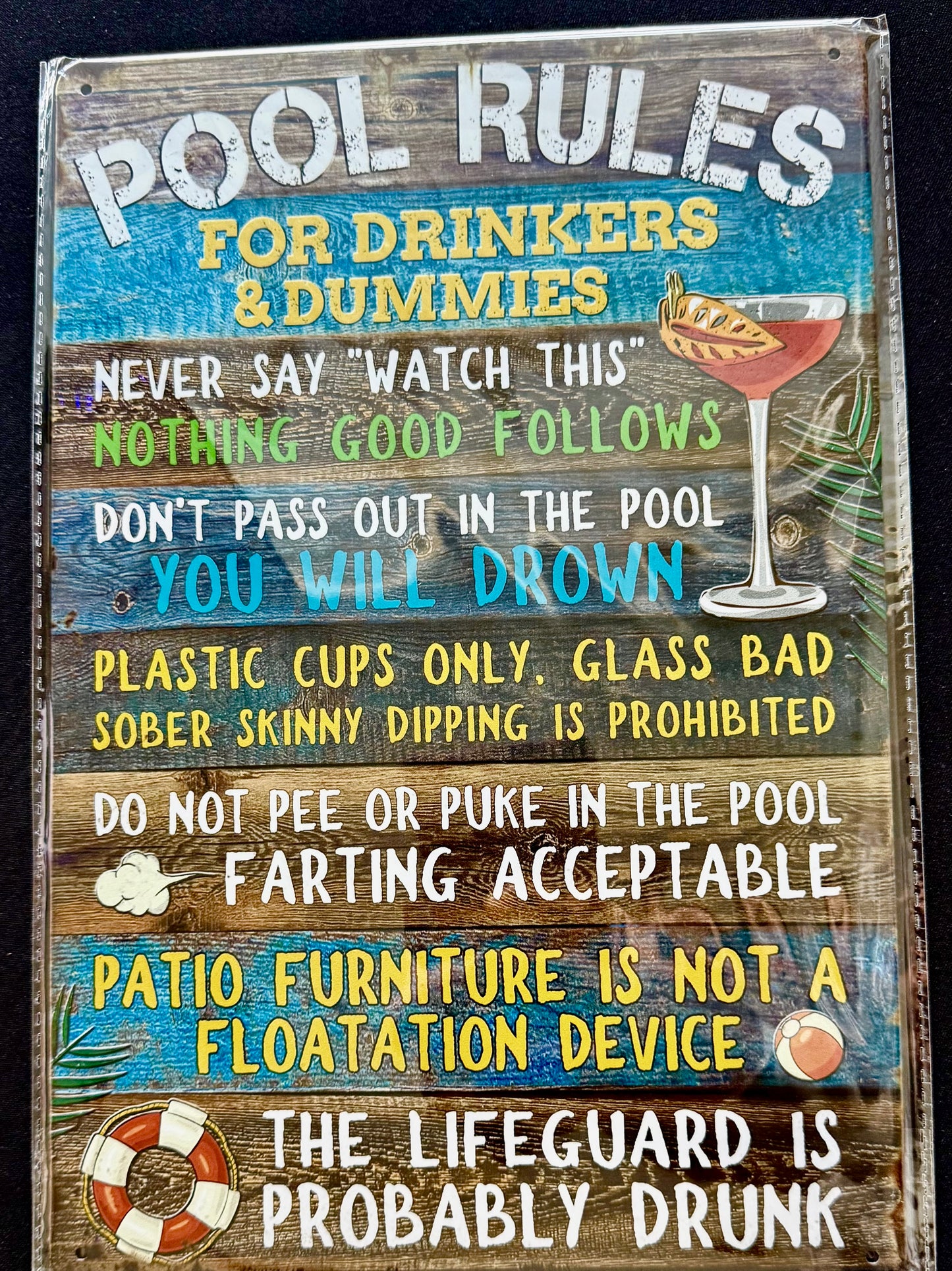 Metal Sign “Pool Rules”