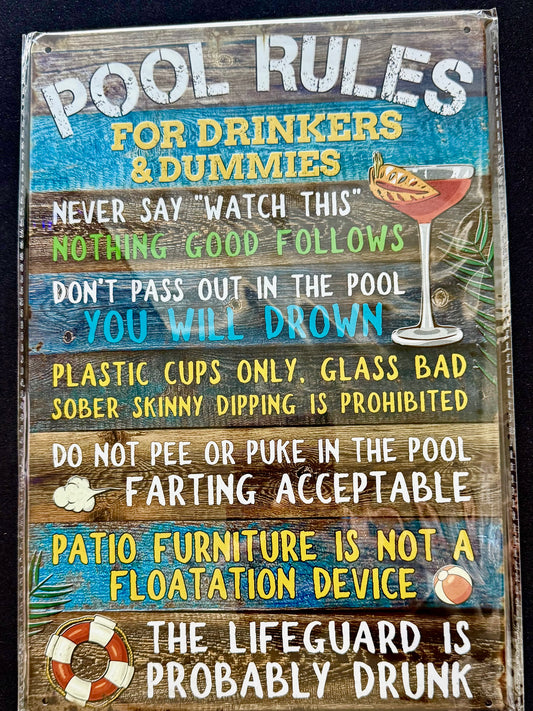 Metal Sign “Pool Rules”