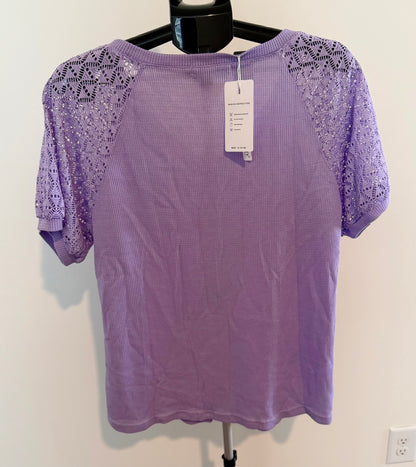 Women's Lavender Purple Short Sleeve Shirt XL