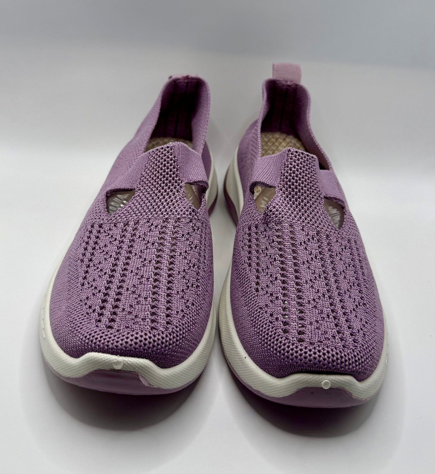 Women’s Purple Slip-On Knit Walking Sneakers – Lightweight Cushion Sole SIZE 36