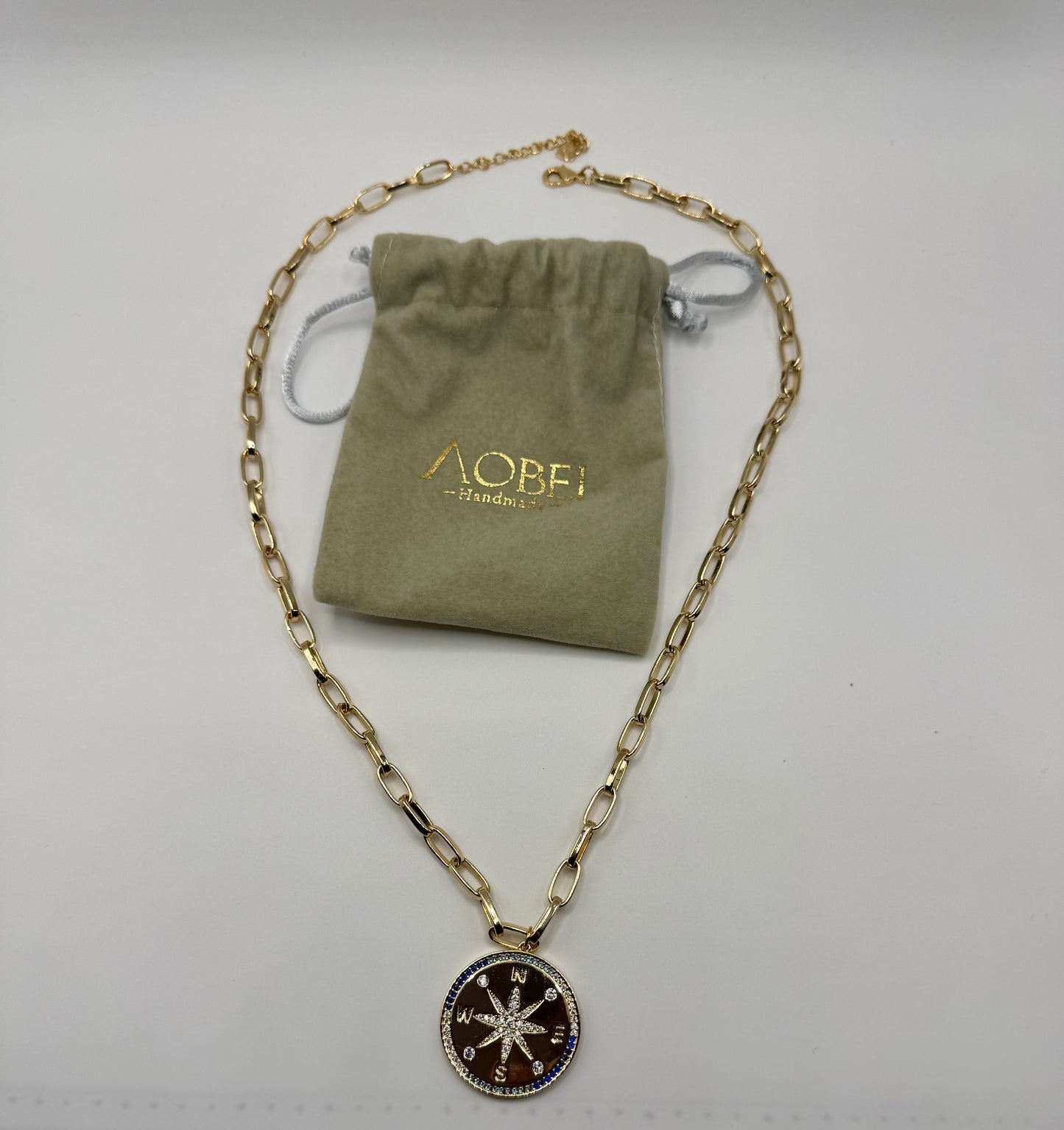 Gold North South East West Pendant