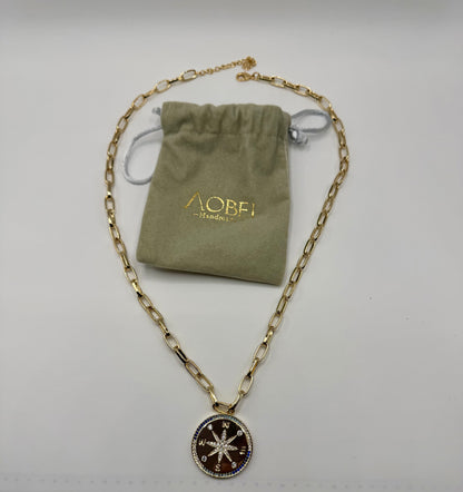 Gold North South East West Pendant