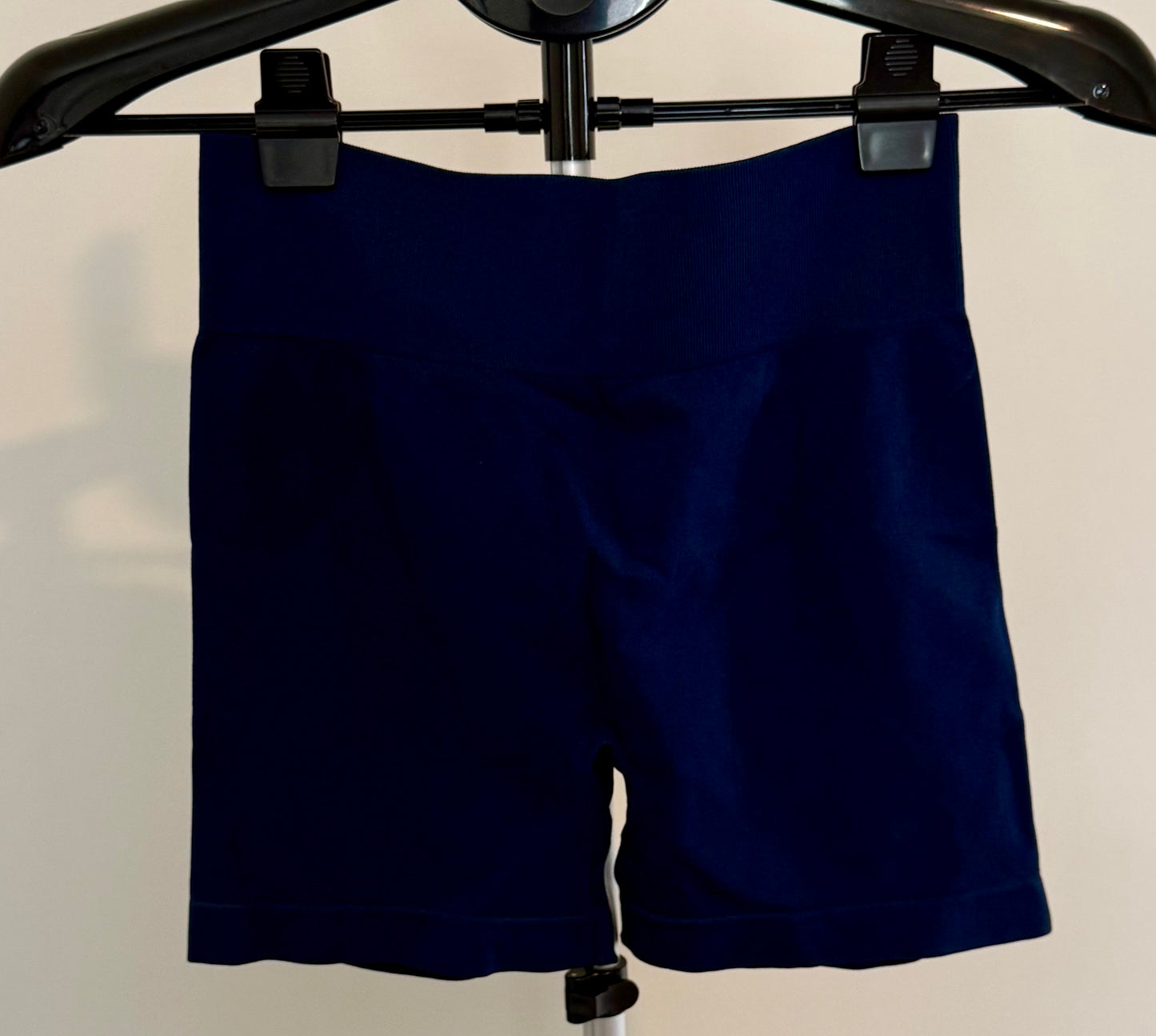 Women’s Navy Blue High-Waisted Biker Shorts | Seamless Fit | Activewear SIZE LARGE