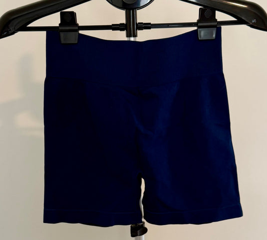 Women’s Navy Blue High-Waisted Biker Shorts | Seamless Fit | Activewear SIZE LARGE