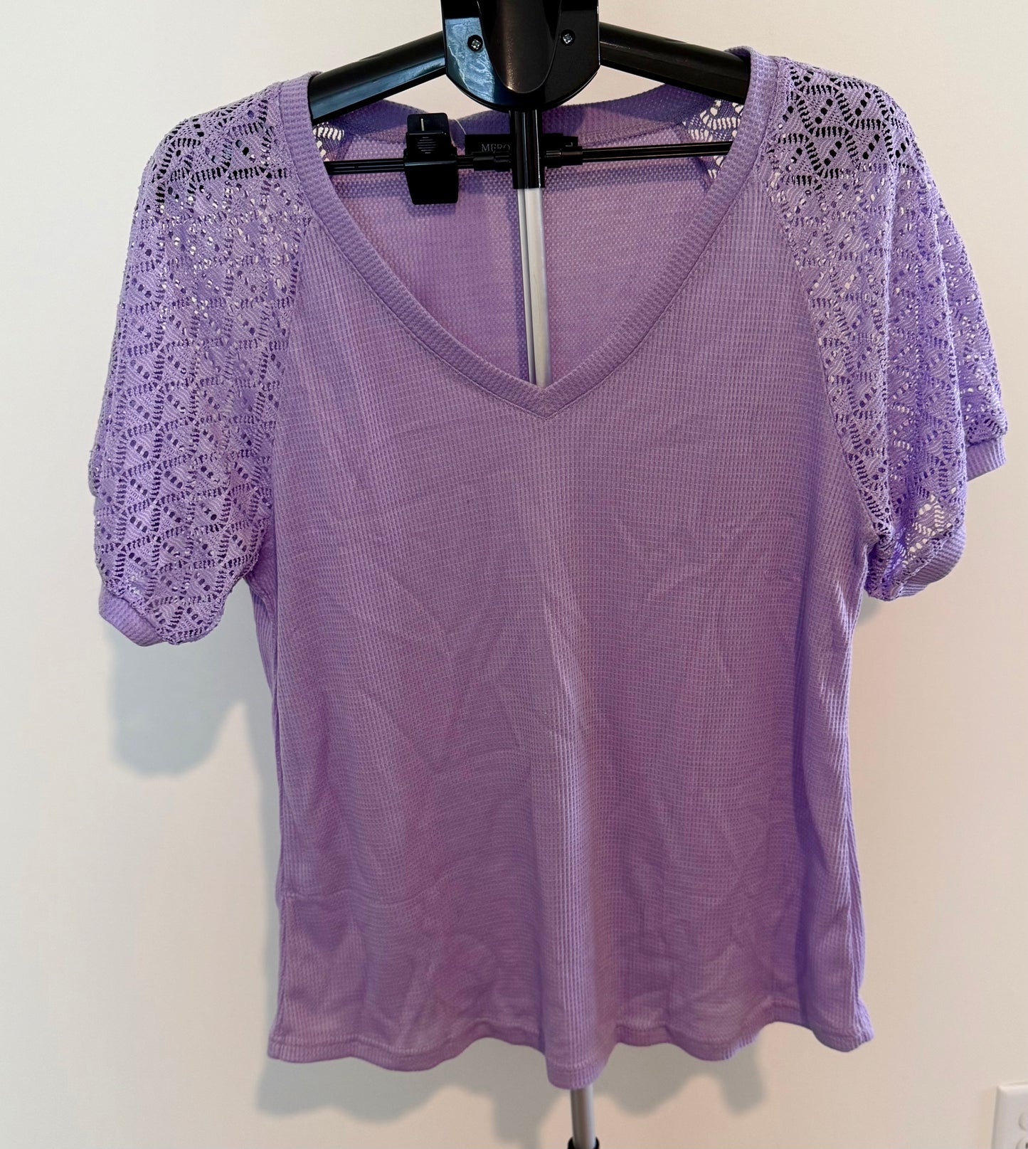 Women's Lavender Purple Short Sleeve Shirt XL