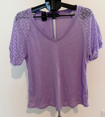 Women's Lavender Purple Short Sleeve Shirt XL