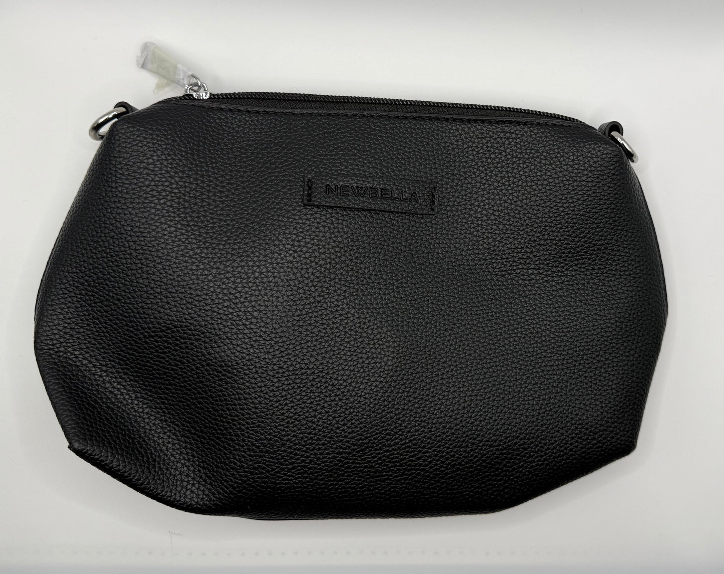 Newbella Black PU Leather Tote Bag + Matching Makeup Pouch Set