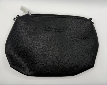 Newbella Black PU Leather Tote Bag + Matching Makeup Pouch Set