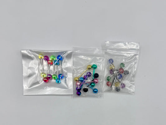 Assorted Colorful Barbell Tongue Rings/Piercing Barbells